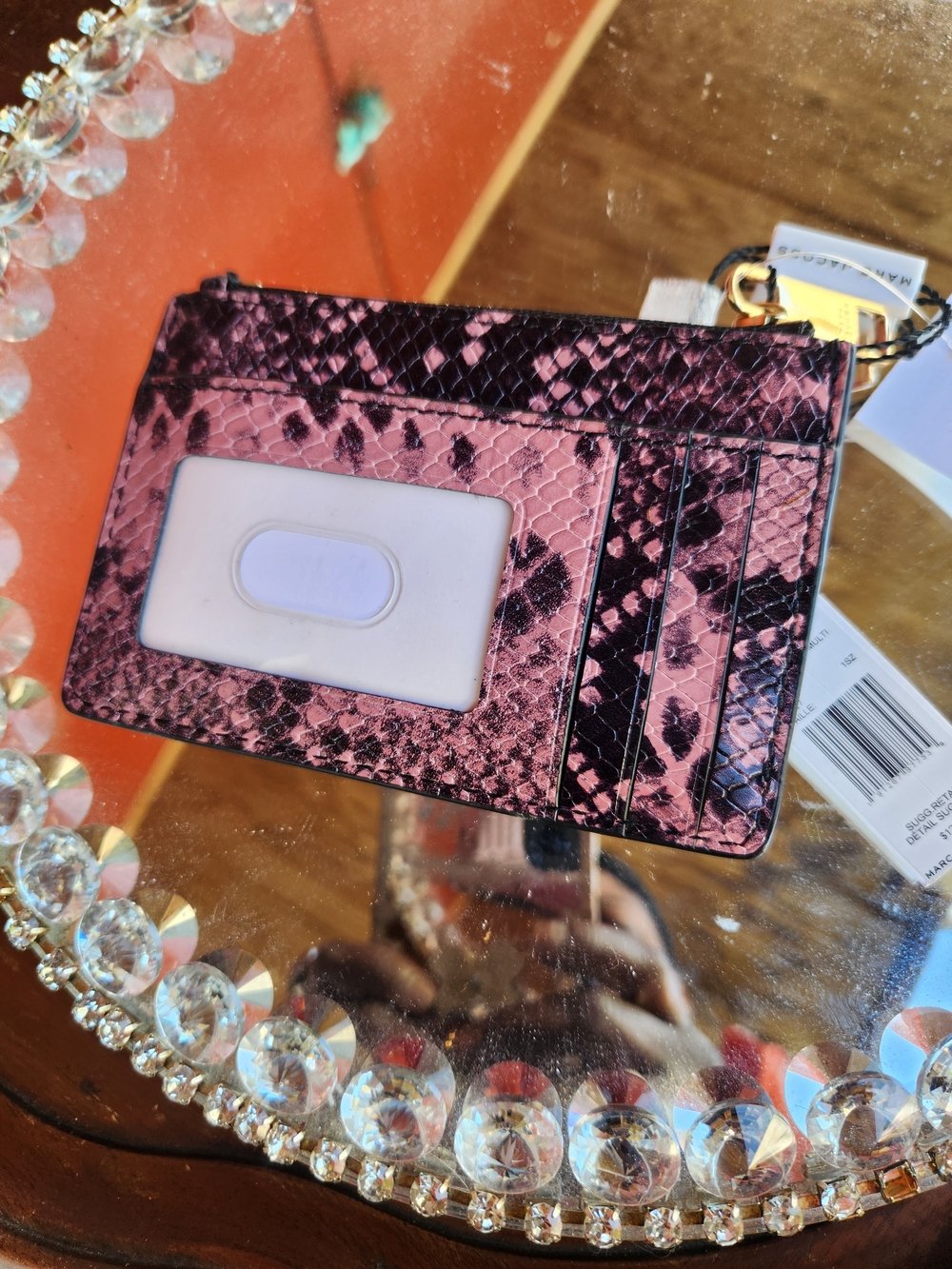 Marc Jacobs Black and Pink Snake-Embossed Card Case NWT - Picture 2 of 3